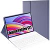 Jeloyutek per Xiaomi Redmi Pad Pro/Poco Pad Custodia con Tastiera, Italiano ‎QWERTY Tastiera Staccabile e Cover per Xiaomi Redmi Pad Pro 12,1 2024, Viola