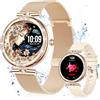 Vicloon Smartwatch Donna con Chiamate Bluetooth, 1.19 Fitness Orologio con Contapassi, 24H Cardiofrequenzimetro, Sonno, Ciclo Mestruale, Impermeabile IP68, Compatibile iOS/Android, Oro Rosa