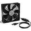ELZO Ventilatore per PC USB da 120 mm 5 V, Portatile Ventola per Computer di Raffreddamento Elettronica 1500 RPM con griglia in metallo per laptop/TV Box/Armadio AV/PS4/Router