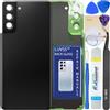 LUVSS Coperchio Copribatteria Scocca Vetro Posteriore Imposta per Samsung Galaxy S21+ Plus SM-G996B -Nero