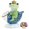 DAIKAI NUOVO DAIKAI Copeau Frog Riding Koinobori statuina ornamento 9x5,1x9,9 cm