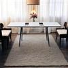 FurnitureR Tavolo da pranzo allungabile L-120-160 cm per 6-8 persone, design elegante, piano in marmo bianco MDF con gambe in metallo, versatile e minimalista, tavolo da cucina
