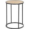 AC Design Furniture Jörn - Tavolino rotondo con piano in rovere e base in metallo nero, design industriale, tavolo da soggiorno o accento, 1 pezzo