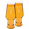 Maverton set x2 Bicchieri per la Birra - particolari - in vetro con personalizzazione - capienza 400 ml - H20 cm x Ø7,8 cm - Perfetti per ogni coppia amante della buona Birra - bimba e bimbo