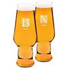 Maverton set x2 Bicchieri per la Birra - particolari - in vetro con personalizzazione - capienza 400 ml - H20 cm x Ø7,8 cm - Perfetti per ogni coppia amante della buona Birra - lettere miniate