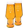 Maverton set x2 Bicchieri per la Birra - particolari - in vetro con personalizzazione - capienza 400 ml - H20 cm x Ø7,8 cm - Perfetti per ogni coppia amante della buona Birra - moglie e marito