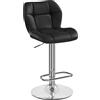 Yaheetech Sgabello Bar Alto Cucina Moderno Design in Similpelle con Schienale Girevole 360° Altezza Regolabile da Penisola Nero