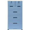 Wiyuer Cassettiera a torre in plastica con 6 cassetti, 4 ruote, autoportante, cassettiera con serrature, comodini, blu, yuc20240404003