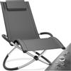 TecTake® Lettino Paulina, Ergonomico, Pieghevole, Con Cuscino, Traspirante, Sicuro Anti-Ribaltamento, Portata 150kg, Lettino Giardino per Esterno, Sdraio Basculante, Ideale per Relax - Grigio