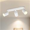 LVWIT Faretti LED da Soffitto Orientabili Bianco,Faretto LED Interno con 3 Luci in Alluminio GU10, Rettangoli Base, Faretti da Soffitto Moderna Industriali per Barra, Salotto, Cucina (Senza Lampadina)