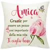 Zalingo Regalo Amica Federe Cuscini Copricuscino Decorativa, 45 x 45 cm, Divertenti Regalo Migliore Amica Compleanno Regalo Per Amica Speciale Divertente Regali Amica Natale Amicizia Regali