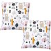 TupTam Federa per Cuscino per Bambini con Motivi Decorativi Set di 2, Boschi Animali, 80 x 80 cm