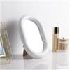 Navaris Specchio Trucco - Specchio Ovale da Tavolo Scrivania Vanity - Specchio da Parete Moderno - Arredo Casa Camera da Letto Ingresso - Design Innovativo - 19,5 x 30 x 3 cm