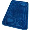 emmevi Tappeto Bagno Soffice Antiscivolo Assorbente Moderno Camera Letto MOD.Moorea 8 Set 3 Pezzi Blu
