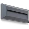 LEDKIA LIGHTING Segnapasso LED per Esterno 2W da Superficie Parete Rettangolare Nero Elide 2700K Bianco Caldo