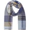 Lindenmann sciarpa tessuta uomo 100% cotone, blu-beige-nero
