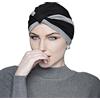 MASUMI Amelia - Berretto da Donna in Cotone per Perdita di Capelli, chemioterapia, Copricapo per Cancro, con Alopecia e chemioterapia, Grigio e Nero., Taglia Unica