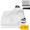 EPFHR Telo di copertura impermeabile 5x6m pellicola a griglia pellicola per serra resistente all'inverno telo a griglia telo in tessuto 140g/m² telo trasparente con occhielli per protezione serra per piante