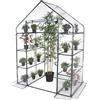 Bricoutlet - Serra per balconi o giardino a 8 ripiani in acciaio verniciato + telo in PVC, 143x73xh.195 cm - per piante fiori da esterno