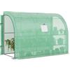 Outsunny Serra Outsunny con finestra a ripiani, serra in pellicola d'acciaio resistente all'inverno, serra a muro per balcone, giardino, casa del pomodoro 300x150x213cm serra del pomodoro per ortaggi fiori