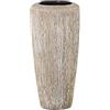 DRW Vaso da tavolo in ceramica in bianco e marrone 19x40cm