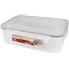 Fackelmann Contenitore Ermetico Rettangolare 2400ml - Scatola Salva Freschezza Grande per Alimenti - Congelatore, Microonde, Lavastoviglie - Trasparente, 4 Clip, Coperchio Ergonomico