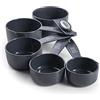 Lacor - 67036 - Set di 5 misurini, dessert, plastica senza BPA, impilabili, ml e cups, versatore laterale, lavabile in lavastoviglie, grigio scuro