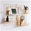 FRIADE Pannello a parete per foto, organizer da parete, 5 clip in metallo, 3 ganci a S, 4 chiodi, 4 fibbie in plastica e 4 viti, dimensioni 44,5 x 30 cm, 2 pezzi (oro)