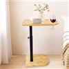 SEHAUSEU Tavolino Laterale Forma C Bambù Metallo Moderno Altezza Regolabile, Side Table, Tavolino Letto, Tavolino Divano, Tavolino Comodino, Tavolino Cura, per Soggiorno Camera da Letto Bagno