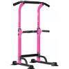 SogesPower Power Tower Dip Station Barra per trazioni per palestra a casa, altezza regolabile, attrezzatura per allenamento di forza, stazione per trazioni, rosa