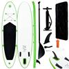 vidaXL Set Tavola Gonfiabile da SUP Accessori Surf Articoli Acqua Sport Acquatici Adulti Principianti Robusta Resistente Rigida Verde e Bianco