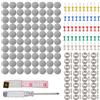 KAHOUI 80 Pezzi Kit Riparazione Cielo Auto, Riparazione Tetto Cielo Auto, Tessuto Cielo Auto Pulsante, Cielo Auto Scollato Rimedi Fai Da Te, con Spilli Colorati Cacciavite Metro a Nastro