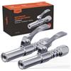 TRILINK Testina Ingrassatore Professionale 2 Pezzi - Adattatore per Pistola del Grasso a Rilascio Rapido con Una Mano - Bloccaggio a 6 Ganasce - Accoppiatore per Filetto 1/8 NPT, Raccordi SAE e Metrici