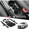 BIXUAN Fiesta8 2024 compatibile con Ford Fiesta MK8 2017-2023 2024 bianchi tappetini in gomma per braccioli console centrale, tappetino portabicchieri, lancia operativa cucitura antiscivolo porta