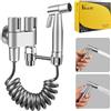 NAKIHOUSE Bidet Doccetta WC in acciaio inox, bidet con valvole di controllo, erogatore rubinetto, tubo lavaggio animali, cromato