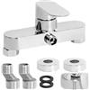 YYUEZHI Miscelatore Doccia, Miscelatore Monocomando Doccia Esterno, Argento Rubinetto Doccia Da Muro, con Cartuccia Ceramica, con Bocca G 1/2, Cromo