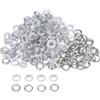 QUARKZMAN 300 Set Kit Occhielli in Metallo 10mm 2/5 Foro Occhielli per Teloni Piccolo Occhiello con Rondelle per Scarpe Vestiti Cintura Etichetta Borsa Tessuto Pelle Progetto, Bianco