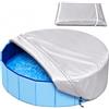 Rypet Copertura per piscina per animali domestici, pieghevole, rotonda, copertura per piscina per bambini, a prova di perdite, lavabile, accessorio per il bagno per cani e bambini