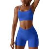 OBEEII Tuta sportiva da donna, set da 2 pezzi, per allenamento, reggiseno e leggings, per fitness, corsa, tennis, palestra, yoga, blu reale, S