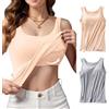 HEONSATI Canotta Trekking Donna Camicia Basic Senza Cuciture Sportiva Canottiera Donna Cotone Con Reggiseno Tank Top Estiva Spalline Regolabili Scollo a V Bluse Ampia Cotone Spalla Larga Jogging Palestra