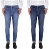 Set 2 Pezzi Jeans Uomo Cotone Pantaloni 5 Tasche Elasticizzato Casual VEQUE