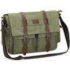 SUIKIHUM Borsa a tracolla in tela per uomo e donna, borsa a tracolla vintage con tasche multiple, Verde, Normal, Casual