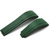 AIMVALUE Cinturino orologio in gomma compatibile per Rolex yacht master submariner GMT-Master 2 II da 21mm ansa dritta nero blu verde da uomo subacqueo dritto con alette e kit montaggio (Verde)