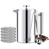 MaxMiuly Caffettiera 1 L French Press, doppia parete in acciaio inox termico, con 5 filtri filtranti, cucchiaio, sottobicchiere, spazzola in spugna，1000ml