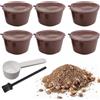 AdKot Capsule Riutilizzabili Caffe 6 Pezzi Capsula di Caffè Riutilizzabile per Macchina Cialde Ricaricabili con Cucchiaio e Spazzola Compatibili con Dolce Gusto Caffè Macchina