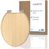 SCHÜTTE Tavoletta WC chiusura ammortizzata legno | Copriwater universali globo | Coperchio Water MDF | Sedile WC Universale | Asse Water | Fino a 250 kg | NATURAL WOOD