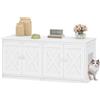 Hzuaneri Mobile Lettiera per Gatti per 2 Gatti, Mobiletto per Lettiera Nascosta, Cuccia per Gatto da Interno, Stile Fattoria, 119 x 48 x 53,5 cm, Bianco CB85313W