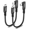 aceyoon 240W Cavo USB C Corto 15cm, 2 PCS USB C a C Cavo 5A PD Cavo Di Ricarica Veloce USB Type C Angolo 90 Gradi con Chip E-Maker per iPhone 16 15 Plus Pro Max, per MacBook, per Galaxy, per Huawei