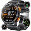 HIRREO Smartwatch Uomo GPS Militare 10ATM Impermeabile con Torcia LED, 1,43 AMOLED Display, Chiamate Bluetooth, 600mAh Grande Batteria Altitudine/Pressione/Bussola Android iOS Rugged Smartwatch Orologio