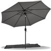 VOUNOT® 270 cm Ombrellone da Giardino, Parasole Spiaggia Inclinabile con Manovella, Protezione UV per Terrazza, Giardino, All'aperto, Grigio, Diametro 270 cm